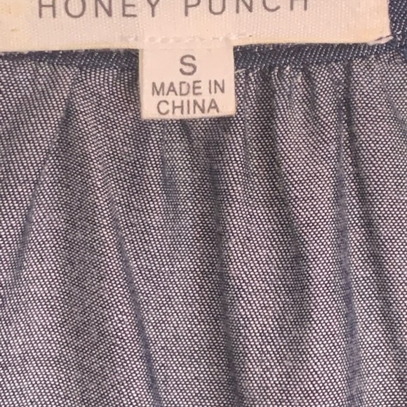 Honey Punch| Size Small | Blue Chambray 100% Tencel Dress - Picture 9 of 10